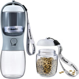 Dog Water Bottle with Food Container, Travel Puppy Water Bowl, Portable Pet Dispenser, Dog Gift Stuff Accessories Items, Puppy Essentials Necessities for Yorkie Cat Walking and Hiking