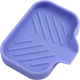 Silicone Bathroom Soap Dishes with Drain Spout-Bathroom and Kitchen Sink Organizer,Sponge Holder,Dish Soap Tray,Perfect for Dispenser,Scrubber,Bottle,Cup on Sink or Counter-Black 4.9"×3.2"