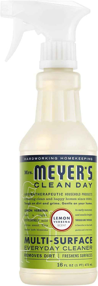 MRS. MEYER'S CLEAN DAY All-Purpose Cleaner Spray, 16 fl. oz, Lemon Verbena, Multi-Surface Cleaning Agent