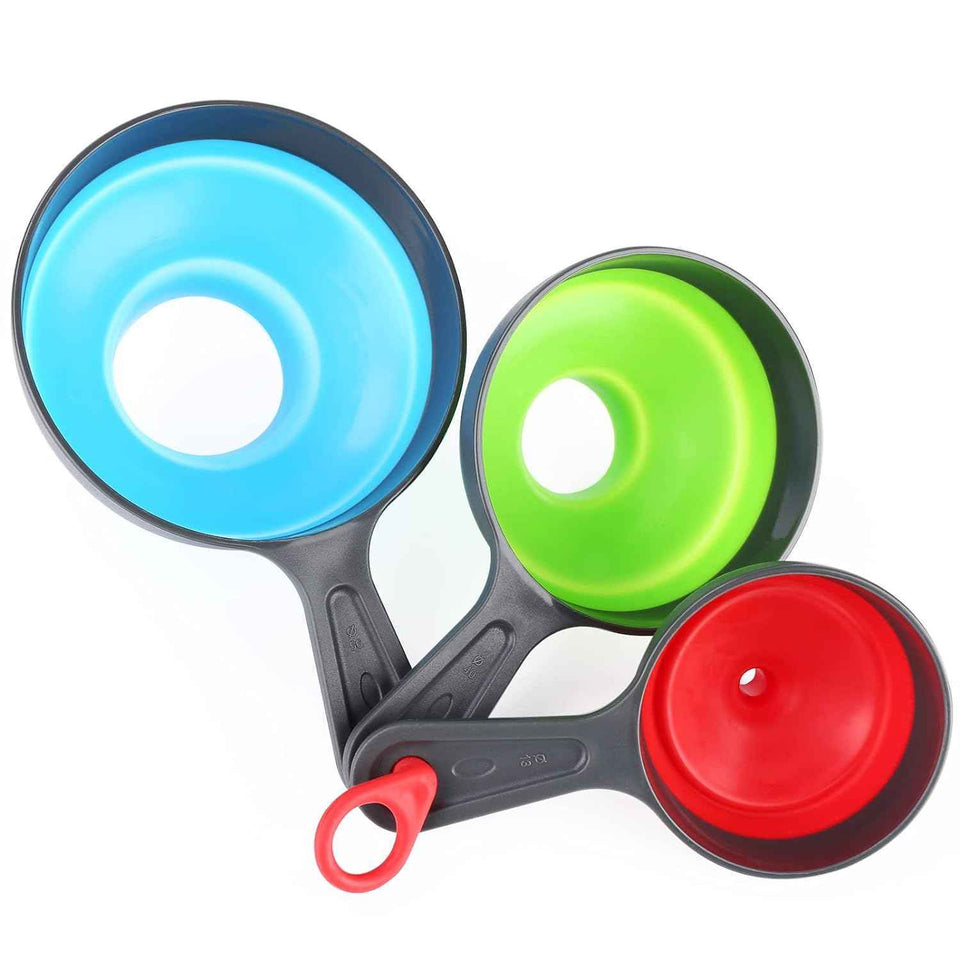 Metal Stainless Steel Funnel, Large Medium Small Funnel Set of 3, Food Grade Mini Funnels for Kitchen Use Filling Bottles Flask Cooking, 2 Brushes YLYL