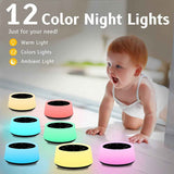 colorsnoise sound machine with 30 soothing sounds and 12 colors baby night light with memory function black