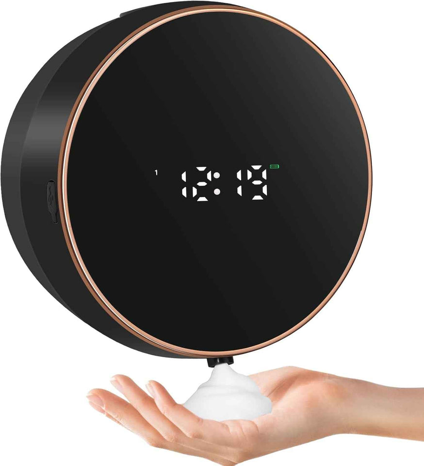 touchless automatic soap dispenser wall mount rechargeable foam black