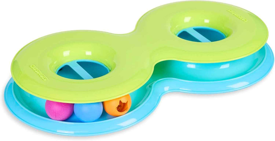 Catstages Tower of Tracks Cat Toy – 3-Level Track Tower with 6 Balls, Interactive Cat Toy for Indoor Enrichment