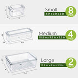 14 Pack Stackable Fridge Organizer Bins with BPA-Free Lids, Storage Containers for Fruits, Vegetables, and More
