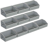 Closet Organizers Bins 6 Packs - Large Closet Shelf Organizer with Handles, Fabric Trapezoid Storage Bins, Collapsible Storage Cubes for Clothes, Towels, Light Gray