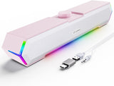lenrue g11 computer speakers with clear sound and touch lights for pc desktop laptop monitor