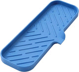 Silicone Bathroom Soap Dishes with Drain Spout-Bathroom and Kitchen Sink Organizer,Sponge Holder,Dish Soap Tray,Perfect for Dispenser,Scrubber,Bottle,Cup on Sink or Counter-Black 4.9"×3.2"