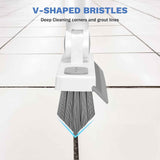 setsail grout cleaner brush v-shaped long handle for bathroom tile kitchen floor scrub