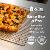 Ultra Cuisine Oven-Safe, Dishwasher-Safe 100% Stainless Steel Cooling and Baking Rack Set, 2-Piece, 11.5 x 16.5-inch