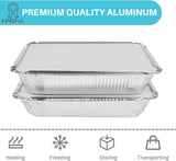 50-Pack Aluminum Foil Pans with Lids, 8.5"×6", 2.25 LB Capacity, Disposable Tin Foil Pans for Baking, Meal Prep and Freezer, Takeout