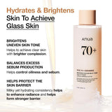anua rice 70 glow milky toner for glass skin, fragrance-free, non-comedogenic, 250ml/8.45fl.oz