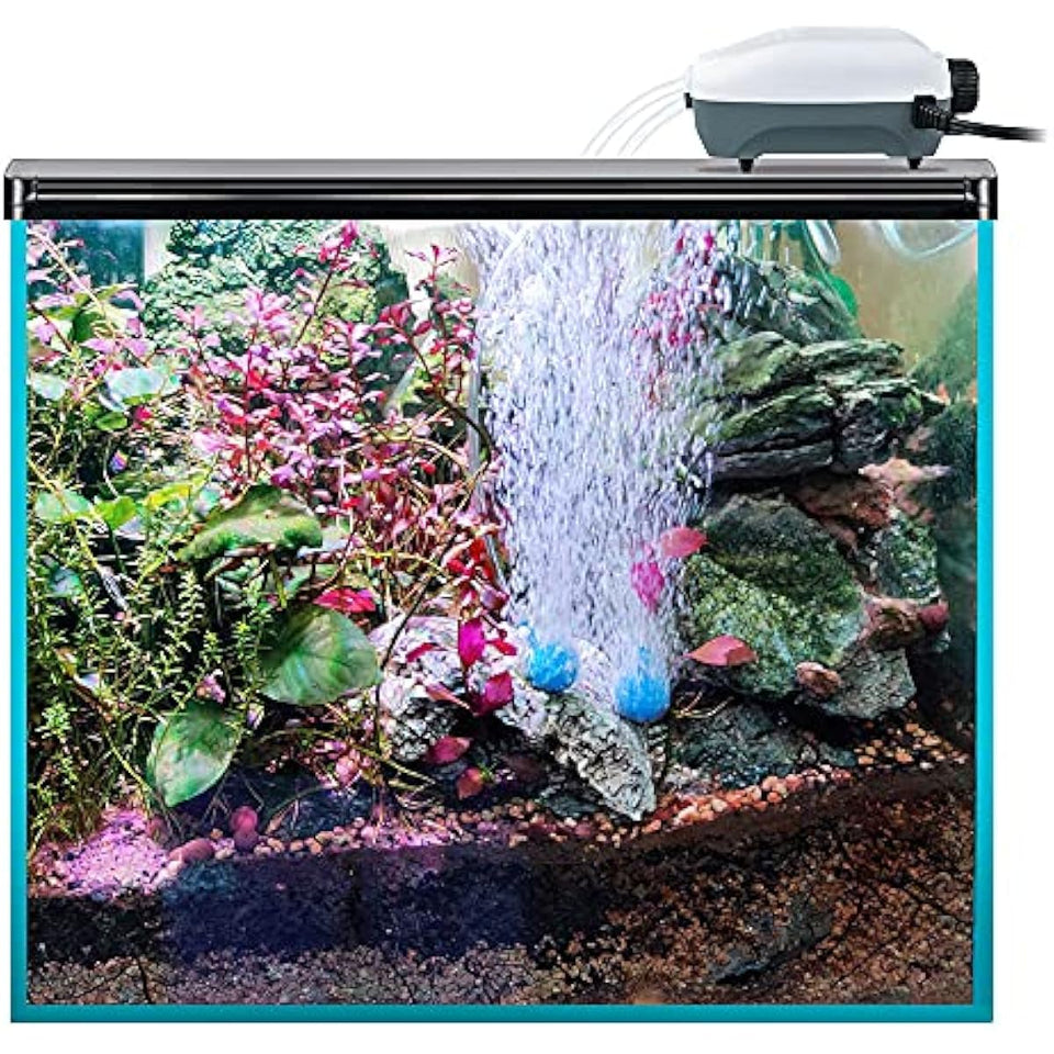 hitop whisper adjustable fish tank aerator with dual outlet for 20 to 100 gallon aquariums