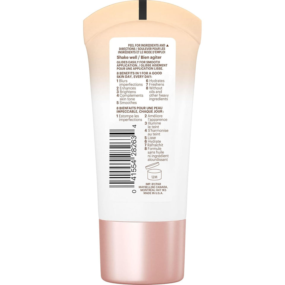 Maybelline Dream Fresh Skin Hydrating BB cream, 8-in-1 Skin Perfecting Beauty Balm with Broad Spectrum SPF 30, Sheer Tint Coverage, Oil-Free, Light/Medium, 1 Fl Oz