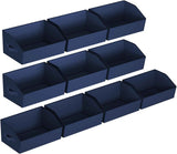 Closet Organizers Bins 6 Packs - Large Closet Shelf Organizer with Handles, Fabric Trapezoid Storage Bins, Collapsible Storage Cubes for Clothes, Towels, Light Gray