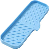 Silicone Bathroom Soap Dishes with Drain Spout-Bathroom and Kitchen Sink Organizer,Sponge Holder,Dish Soap Tray,Perfect for Dispenser,Scrubber,Bottle,Cup on Sink or Counter-Black 4.9"×3.2"