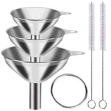 Premium Metal Stainless Steel Funnel Set of 3 with Food Grade Material and Convenient Handle Design