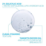 La Roche-Posay Effaclar Medicated Gel Cleanser, 2% Salicylic Acid Cleanser + LHA + Glycerin, Foaming Acne Face Wash, Helps Clear & Prevent Acne Breakouts, Oil Free, Targets Excess Oil