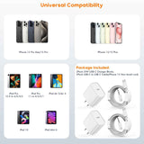 Charge for iPhone 16/15 Charger,Fast Charging iPhone 16/15 2Pack Type C Wall Charge Adapter USB C Charger Block 6FT USB-C to C Woven Cable for Apple iPhone 16 Pro Max/iPhone 15 Plus,iPad Pro/Air/Mini