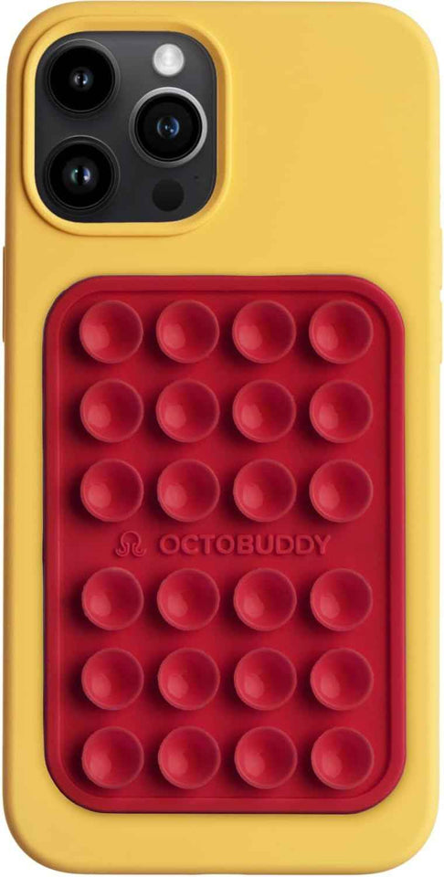 OCTOBUDDY Classic - Silicone Suction Phone Case Adhesive Mount - Hands-Free, Strong Grip Holder for Selfies and Videos - iPhone and Android Compatible - 2.25″ x 3.25″, Chalk Pink