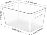 YIHONG 6 Pack Clear Pantry Organizer Bins with Handles for Kitchen, Freezer, Cabinet, Closet, Bathroom