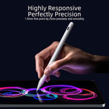 stylus pen for 6th-11th gen ipads, 2x fast charge active pencil compatible with 2018-2025 apple devices - white