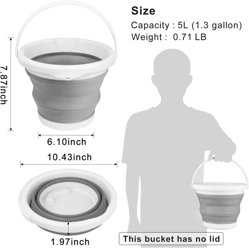 silicone collapsible mop bucket 5l household cleaning ice bucket no wringer
