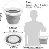 Collapsible Mop Bucket and Ice Bucket - 5L Household Cleaning Silicone Dust Mop Bucket with No Wringer