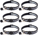 Nylon 6 Pack Reflective Cat Collar with Bell and Breakaway Buckle Adjustable 19-32cm Mixed Colors
