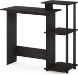 Furinno EFFICIENT Desk, Gaming Desk, with 3 Open Side Shelves, Laptop Notebook Computer Desk,Office Desk for Home Office, Study Room, Dorm, Espresso