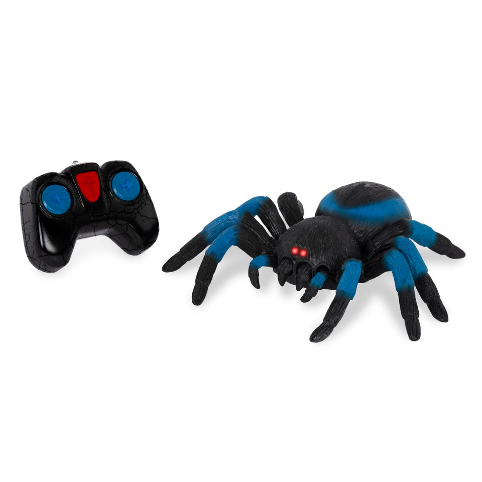 Terra by Battat – Remote Control Tarantula for Kids with LED Eyes – Realistic Spider Toy with Moving Legs, Fast Speed & 360° Spin – Blue RC Animal for Boys & Girls 6+ Years