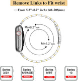 MioHHR Slim Metal Band Compatible with Apple Watch Band 42mm(Series 11 10) 41mm(Series 9 8 7) 40mm(Series 6 5 4 SE3/2/1) 38mm(Series 3 2 1),Stainless Steel iWatch Bands for Women,Silver/Gold