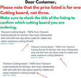 Titanium Cutting Board - 100% Pure Titanium Cutting Boards for Kitchen, Non toxic, Dishwasher safe and with Non slip silicon pads for stable and water resistance cutting (Large)