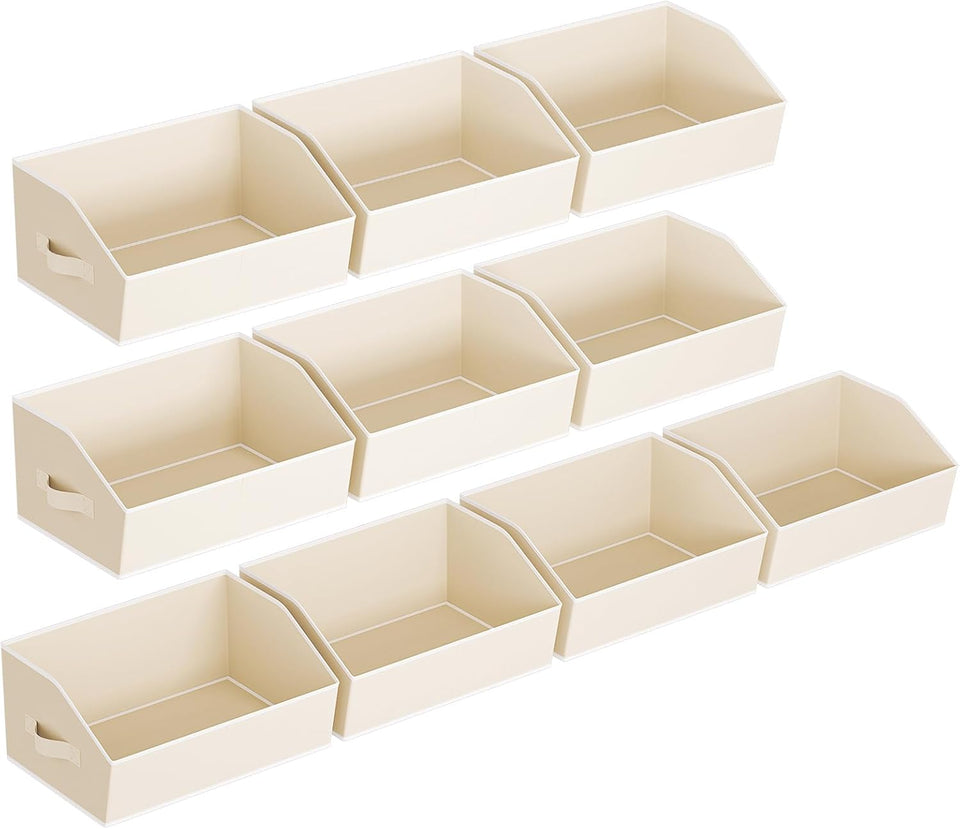 Large Fabric Trapezoid Storage Bins for Closet Organizer System 6 Pack