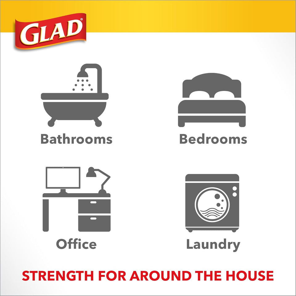 Glad Small Trash Bags 4 Gallon, Febreze Fresh Clean Garbage Bags, Odor Resistant with Quick Tie, 26 Count - Rayz Mart