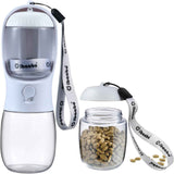 Dog Water Bottle with Food Container, Travel Puppy Water Bowl, Portable Pet Dispenser, Dog Gift Stuff Accessories Items, Puppy Essentials Necessities for Yorkie Cat Walking and Hiking