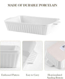 Malacasa porcelain baking dishes for oven, casserole set of 4, white, 9.4"/11.1"/12.2"/14.7"
