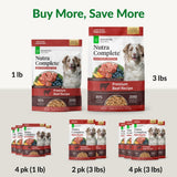 ULTIMATE PET NUTRITION 100% Freeze Dried Raw Veterinarian Formulated Dog Food with Antioxidants Prebiotics and Amino Acids 1 Pound Beef