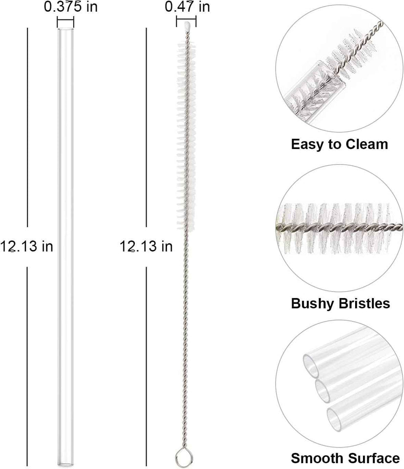 6-Pack Reusable Replacement Straws for Stanley 40 oz & 30 oz Tumblers with Cleaning Brush