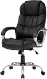 FDW Office Chair Computer High Back Adjustable Ergonomic Desk Chair Executive PU Leather Swivel Task Chair with Armrests Lumbar Support (Black)