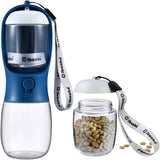 Dog Water Bottle with Food Container, Travel Puppy Water Bowl, Portable Pet Dispenser, Dog Gift Stuff Accessories Items, Puppy Essentials Necessities for Yorkie Cat Walking and Hiking