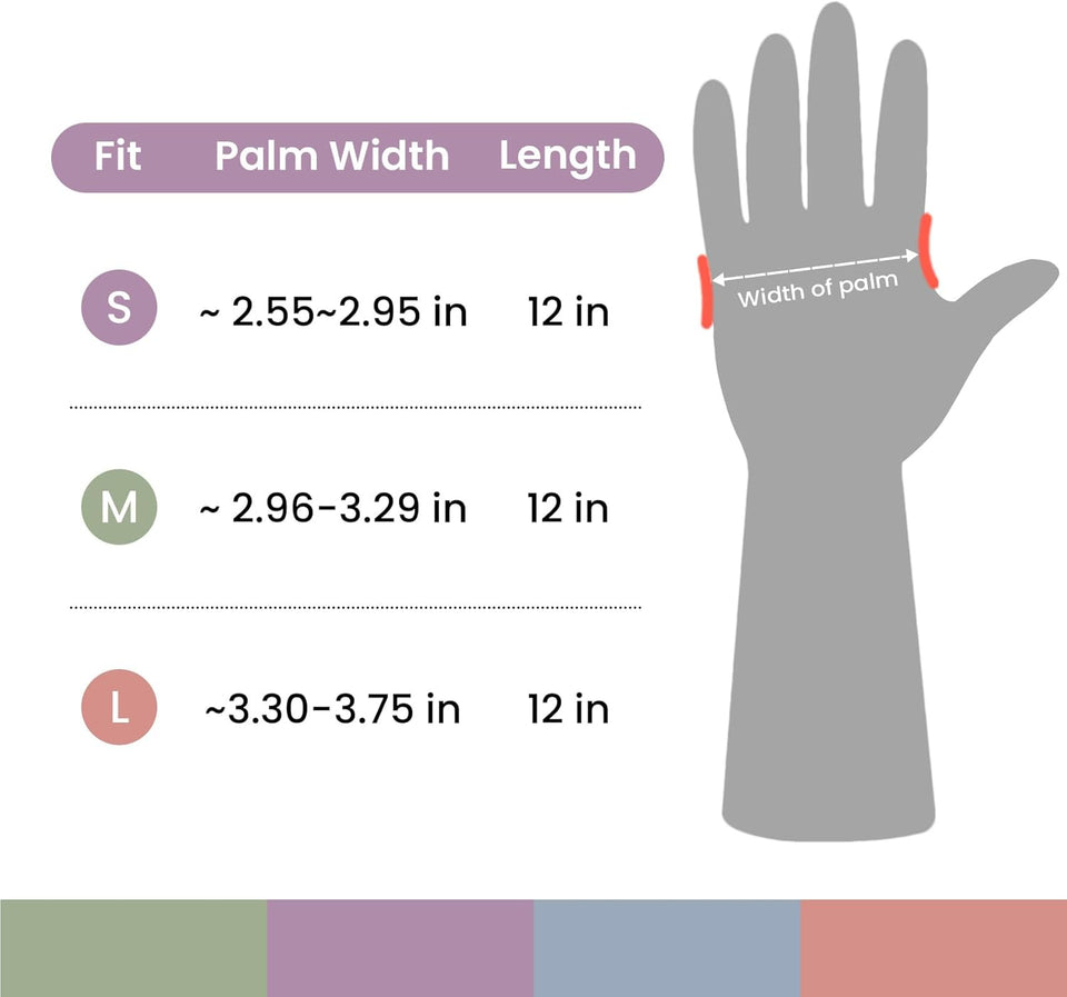 Reusable Rubber Dishwashing Gloves 4 Pairs Kitchen Cleaning Gloves for Washing Dishes and Cleaning Non-Slip Grip Flocked Lining for Women and Men