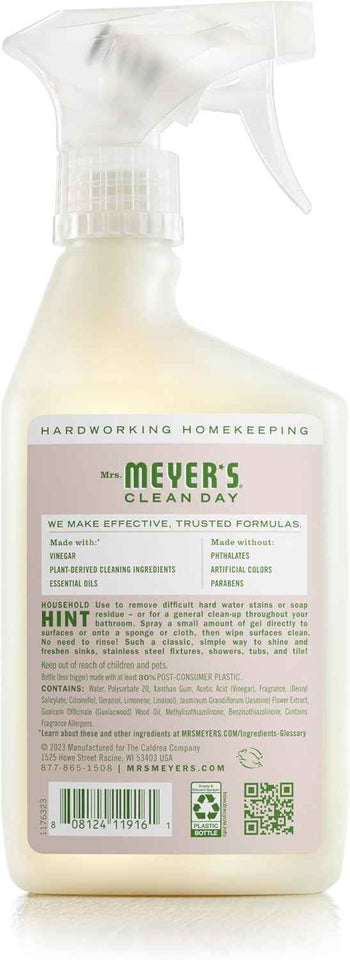 Mrs. Meyer's Apple Blossom Vinegar Gel Cleaning Spray, 16 Fl Oz, No-Rinse Formula for Bathroom Use