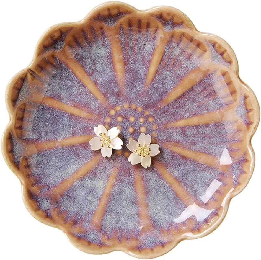Lotus Leaf Shape Decorative Ring Tray, Small Key Bowl, Ceramic Trinket Tray Jewelry Dish Organizing Necklace Earrings, Home Decoration for Mom Best Friend Sister, Pink.