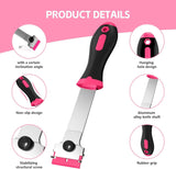3 Pack Razor Blade Scraper Set, Includes 30 Plastic & 30 Metal Blades, Multi-Purpose Tool for Glass, Cooktop, Sticker Removal, Paint & Gum Cleaning (Pink)