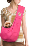 Tomkas Small Dog Sling Carrier - Classic Pocket & Classic Strap - for 3-10 lbs Pets(Black)
