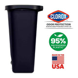 Glad 13 Gallon Trash Can | Plastic Kitchen Waste Bin with Odor Protection of Lid | Hands Free with Step On Foot Pedal