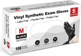 Schneider Latex-Free Vinyl Exam Gloves, 4 Mil Thick, for Medical, Cooking, Cleaning, and Food Prep