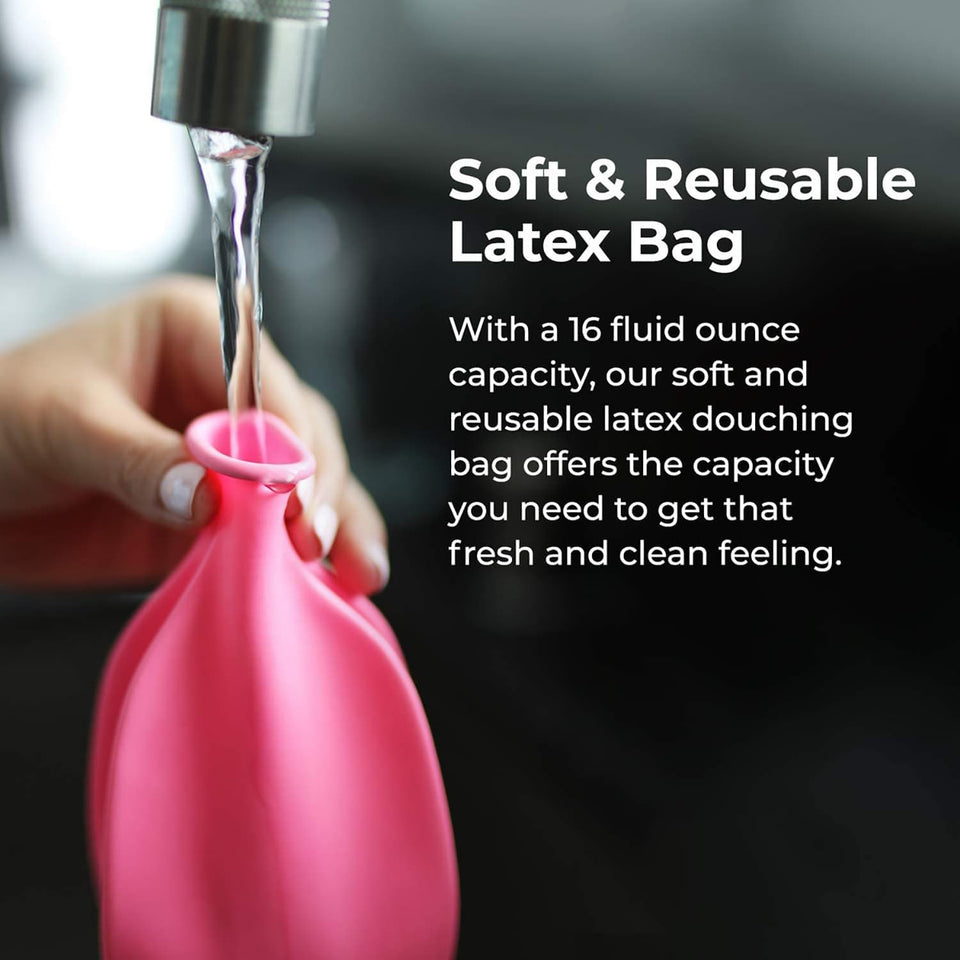 Flents reusable douche kit, compact, portable, feminine hygiene system, 16 fl oz, BPA-free, rubber