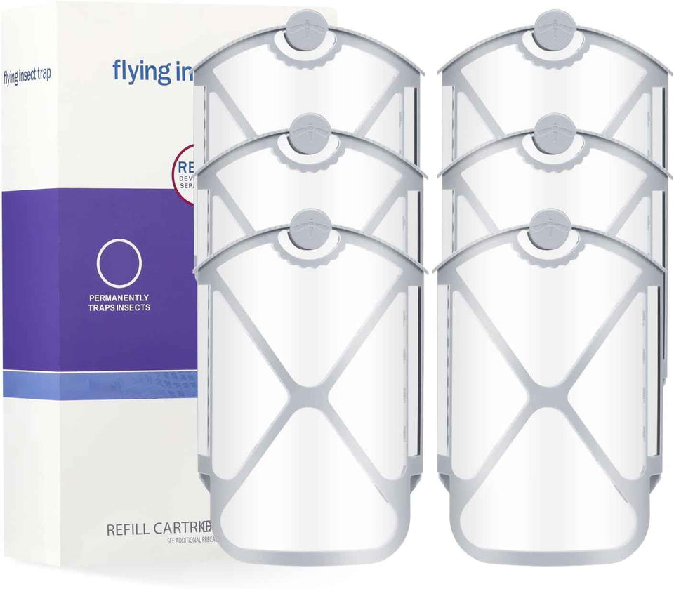 2 Flying Insect Traps & 2 Cartridges - Compatible with ZEVOM364A Refill - Plug in Fruit Fly Trap for Indoor - Bug Catcher for Gnats, House & Fruit Flies - Use in Any Room (2 Device & 2 Cartridges)