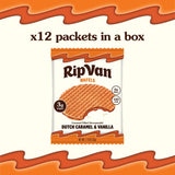 Rip Van Wafels Dutch Caramel & Vanilla Stroopwafels, Healthy Snacks, Non-GMO, Low Calorie, Low Sugar (3g), Office Snacks, Keto Friendly, 12 Count